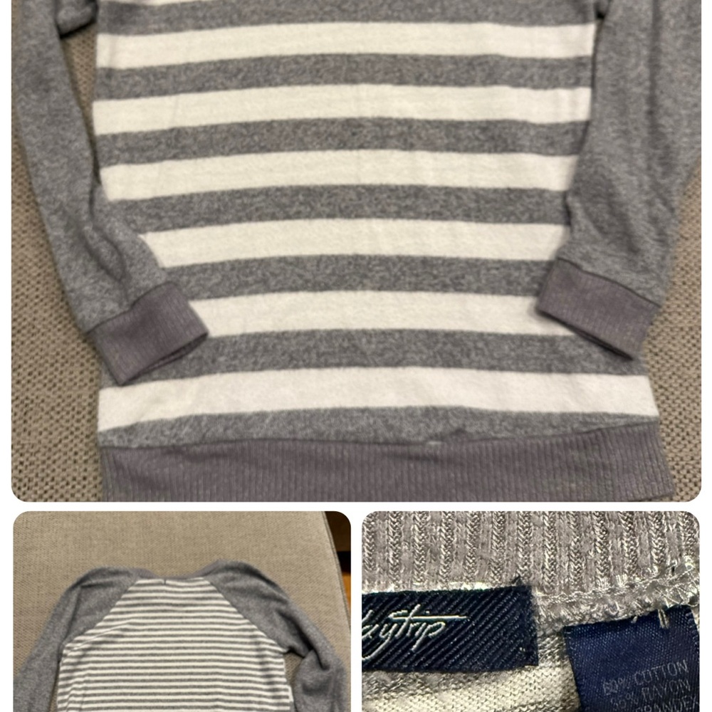 Daytrip Gray and White Knit Top